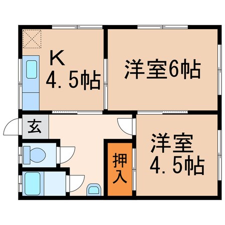 高蔵寺北１丁目長屋の物件間取画像